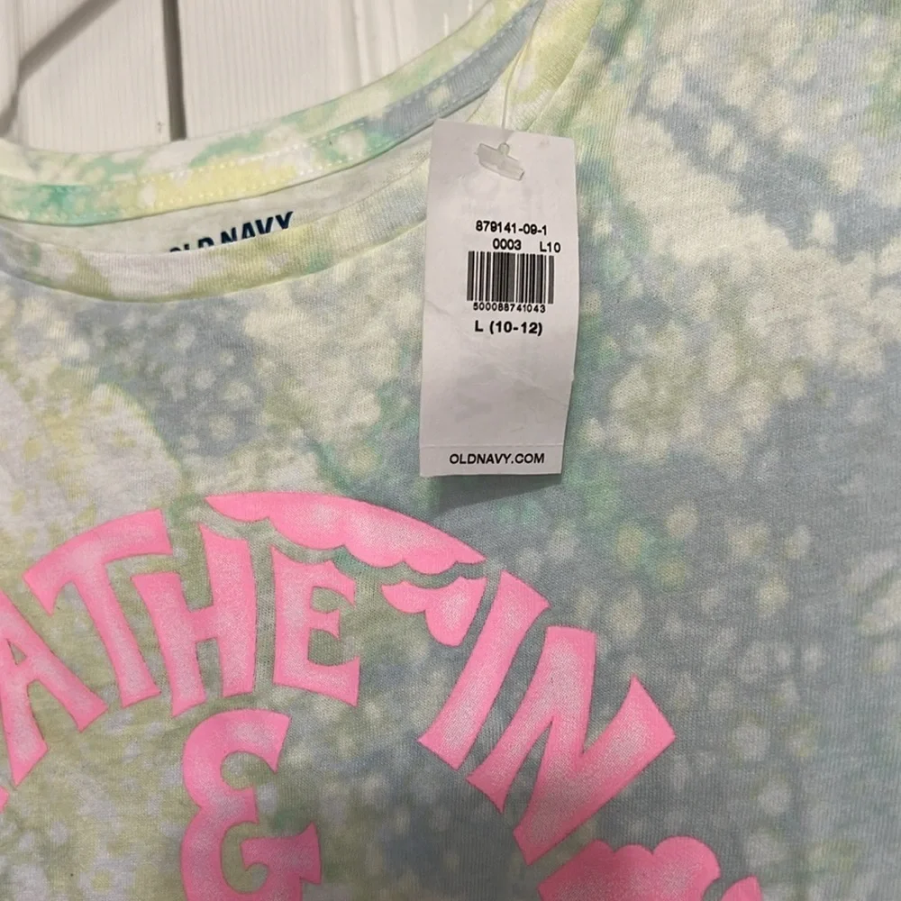 Old Navy Breathe In & Enjoy the Sunshine Graphic Tee Tie Dye Size L